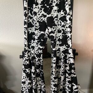 Avenue Black and White Flare Pants